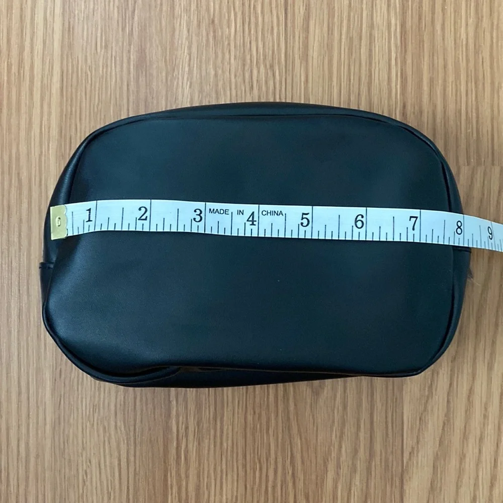 ❤️ Lancome Black and Silver Rose Detail Cosmetic Case New
